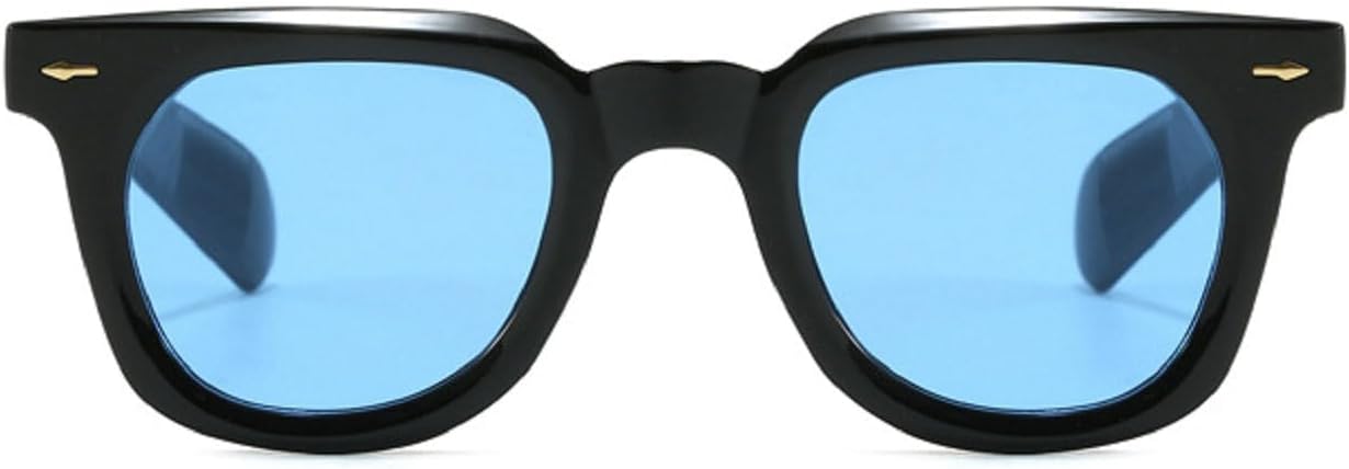 

Модные квадратные женские солнцезащитные очки класса люкс в стиле ретро с заклепками, мужские очки конфетных оттенков с защитой от УФ-излучения UV400 86133 Melrose, Black Blue