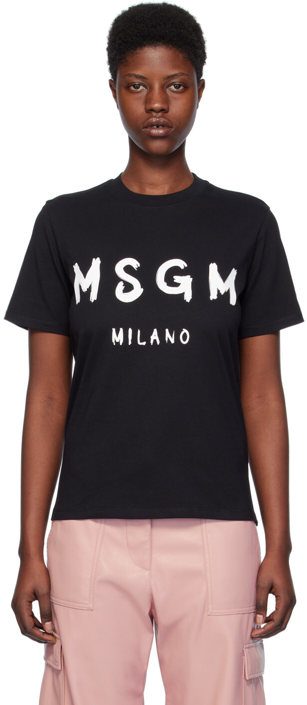 

Черная однотонная футболка Msgm
