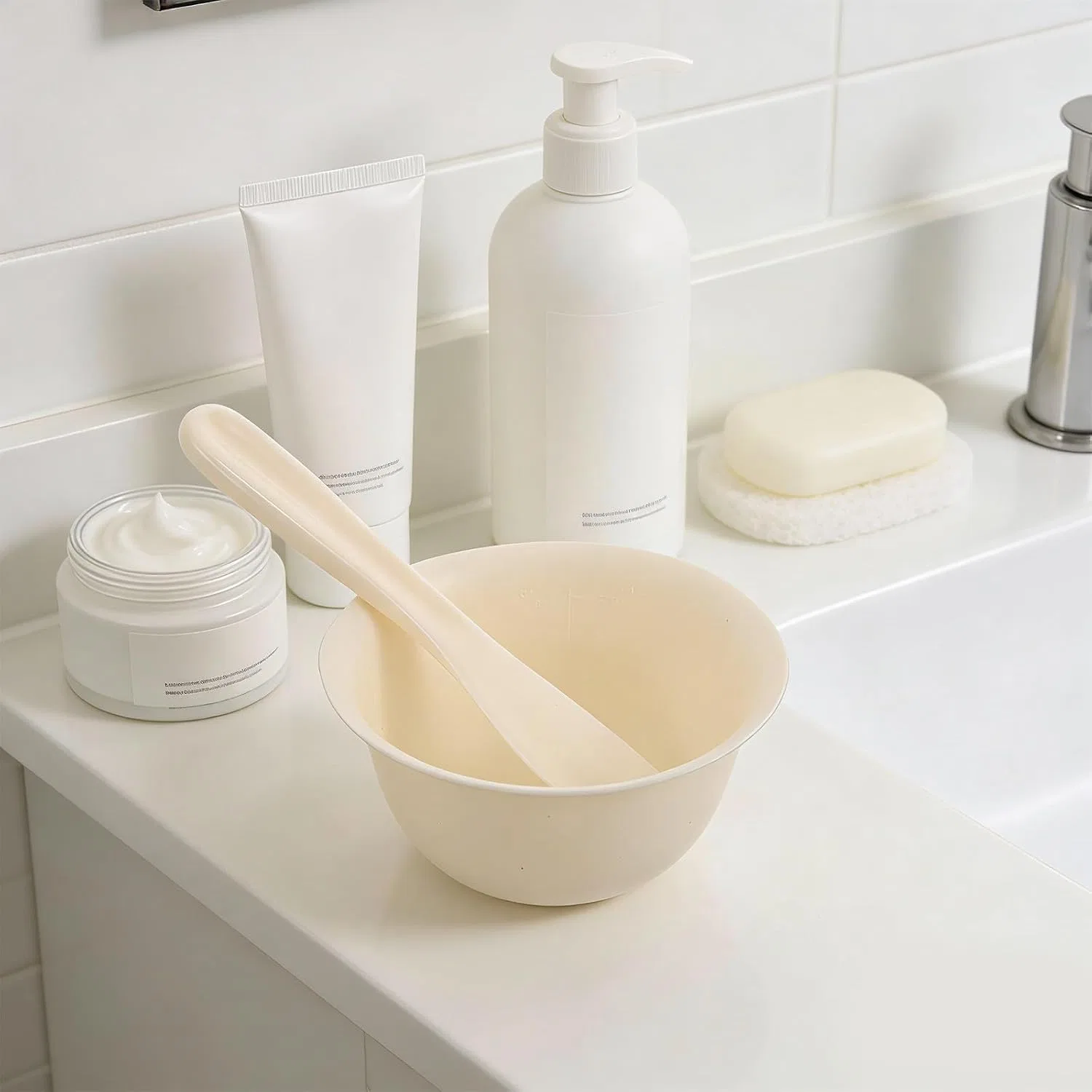 Набор для смешивания масок COLLBATH с 3 мисками и 6 шпателями, бежевый — фото 3