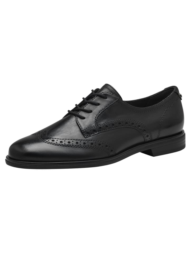 Элегантные туфли на шнуровке Tamaris Halbschuh, цвет BLACK LEATHER