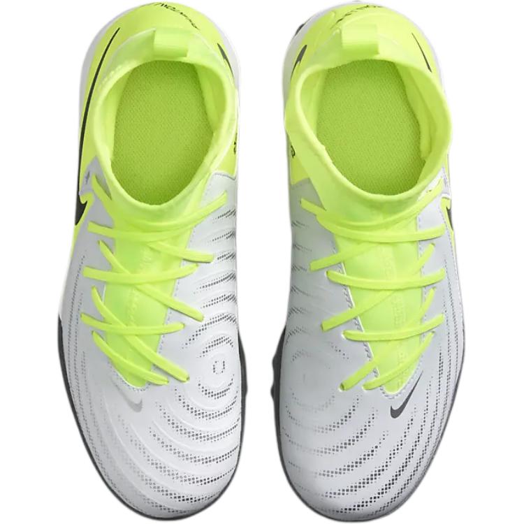 Амортизирующие износостойкие высокие детские футбольные бутсы White Green Nike — фото 4