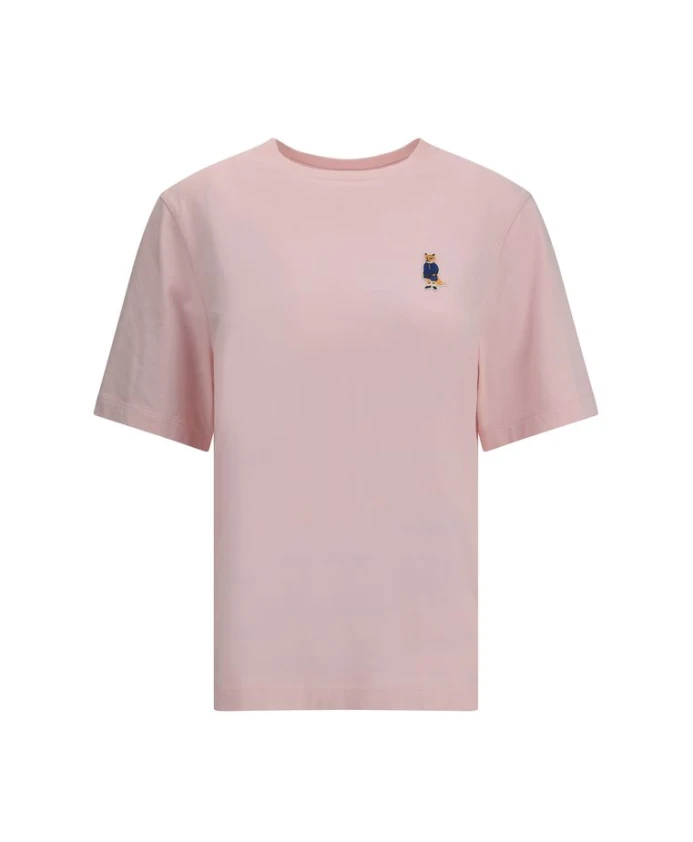 

Культовая футболка с изображением одетой лисы Maison Kitsunã, розовый