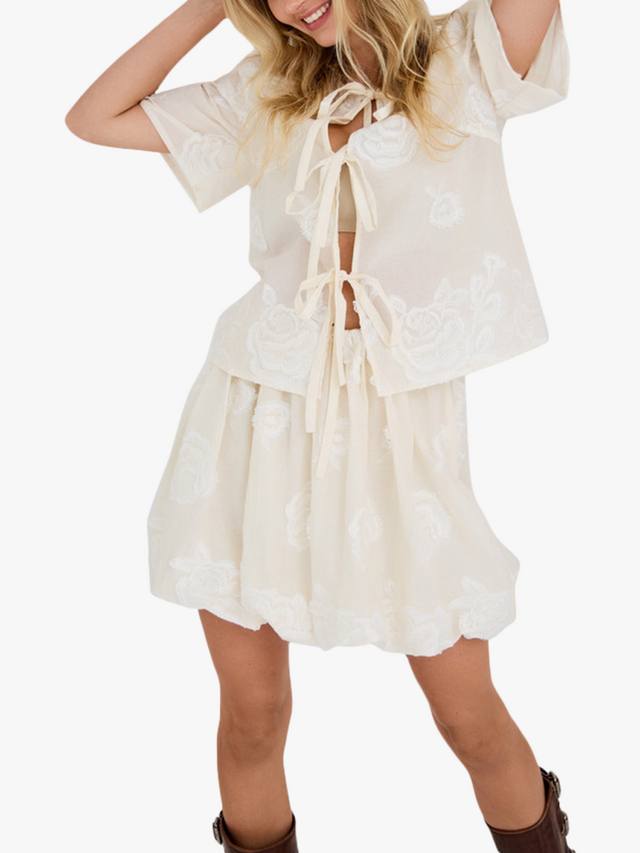 

Топ Rosamarie с цветочным принтом и завязкой спереди A-VIEW, Light Sand