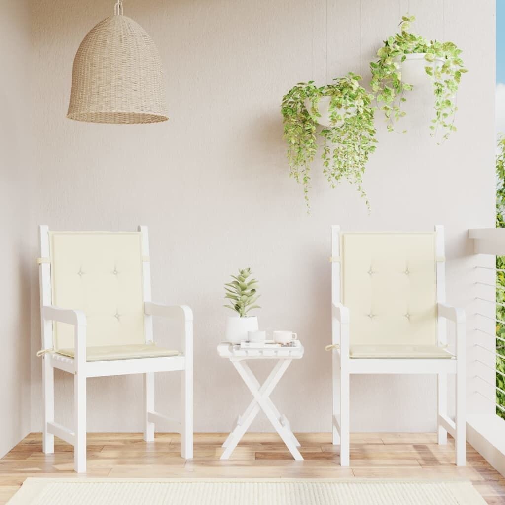 

The Living Store Подушки для садовых стульев на стулья с низкой спинкой 2 шт. кремовые 100x50x3 см, бежевый