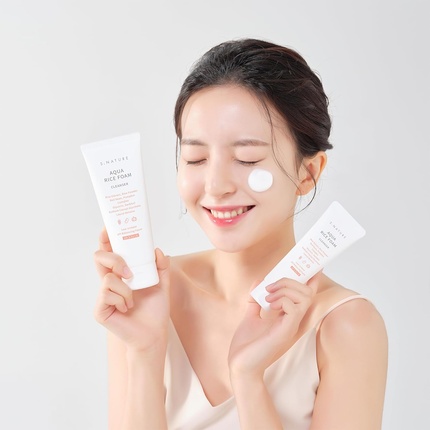 Гель для умывания S.Nature — Aqua Rice Foam Cleanser Очищающее средство для лица с экстрактом риса и рисовой пудрой — фото 2
