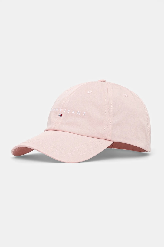 

Хлопковая кепка с козырьком Tommy Jeans, розовый