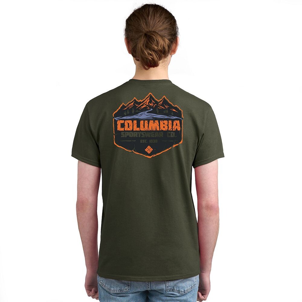 

Мужская футболка Columbia с коротким рукавом и рисунком, цвет Green Columbia