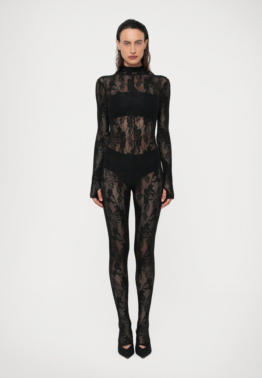 

Комбинезон Norma Kamali LONG SLEEVE SLIM FIT TURTLE CATSUIT FOOTIE, Black