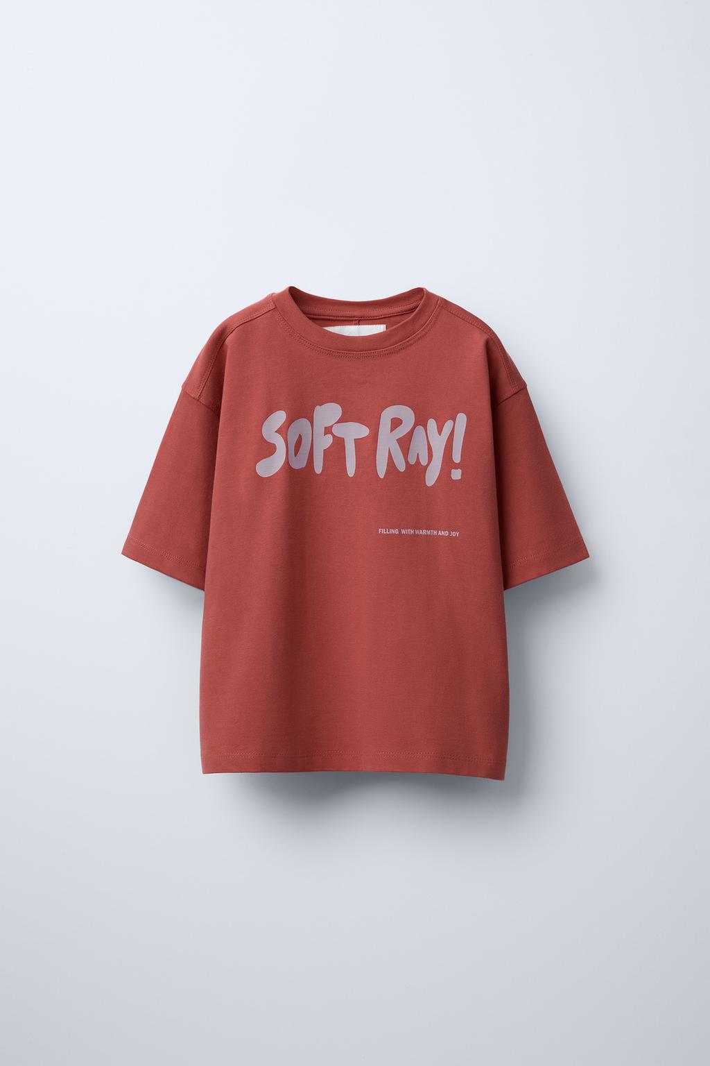 

Футболка с принтом слогана ZARA, красный
