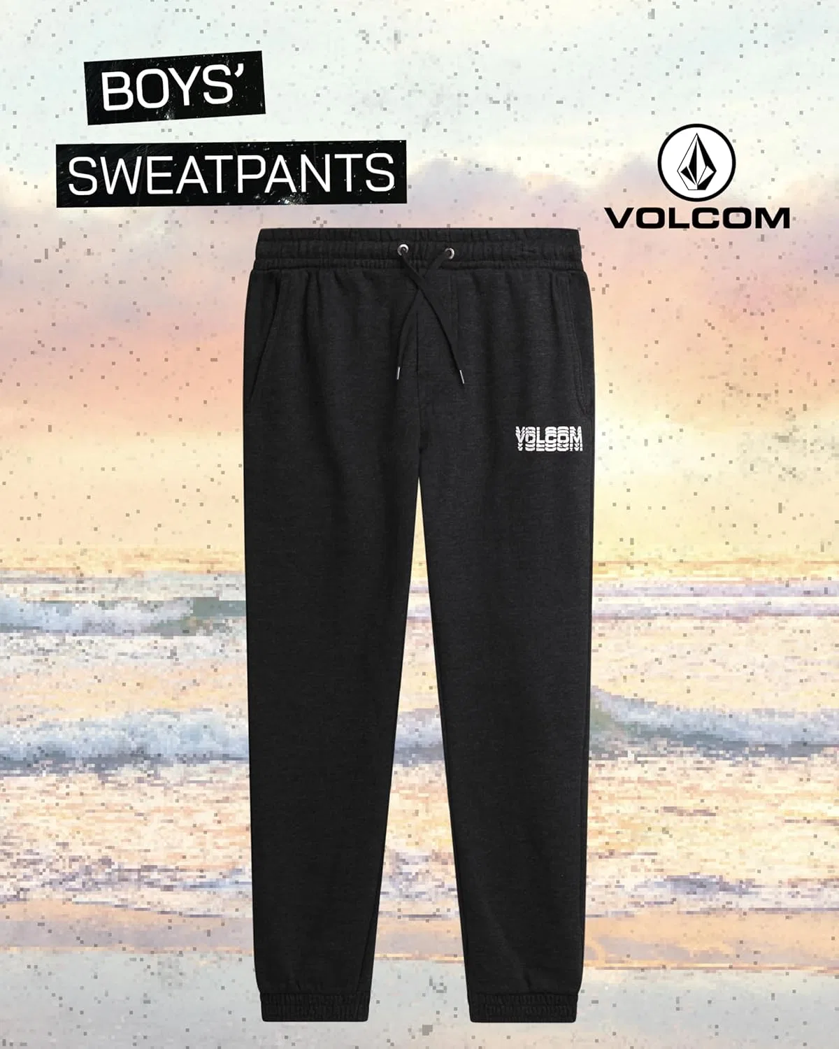 Спортивные брюки Volcom для мальчиков из флиса - легкие спортивные брюки свободного кроя с карманами и шнурком, Charcoal Heather — фото 3