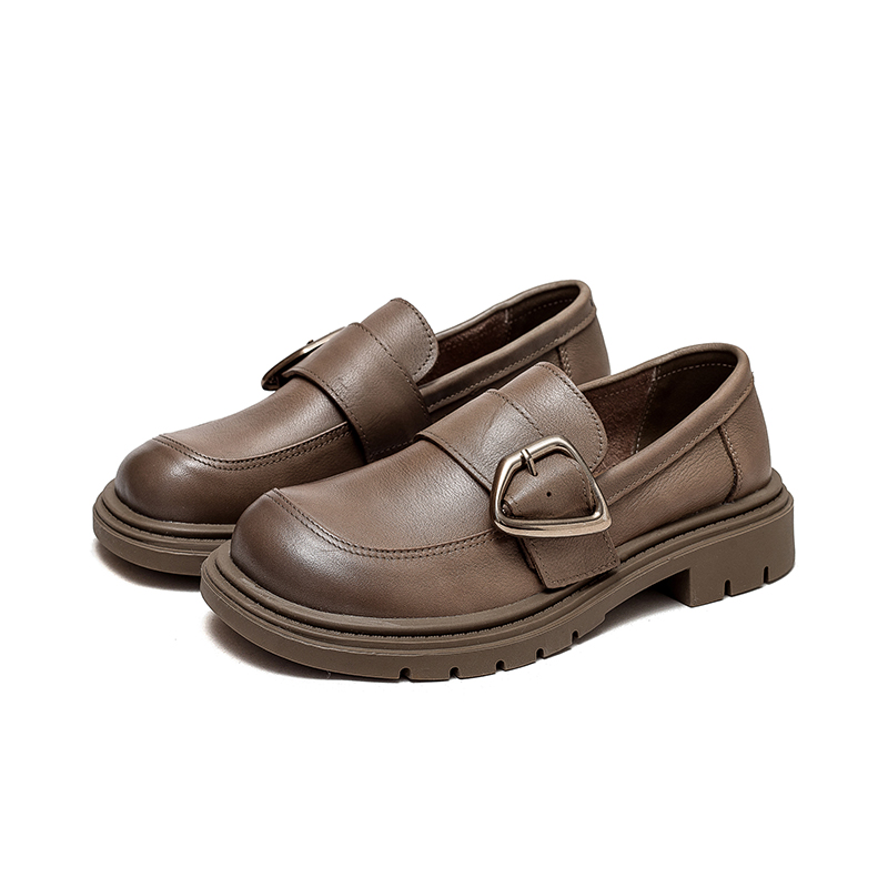 PLO CART Лоферы женские хаки/черные/коричневые - коричневые, цвет Brown — фото 4