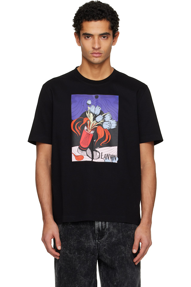 

Футболка с принтом вазы Lanvin, черный