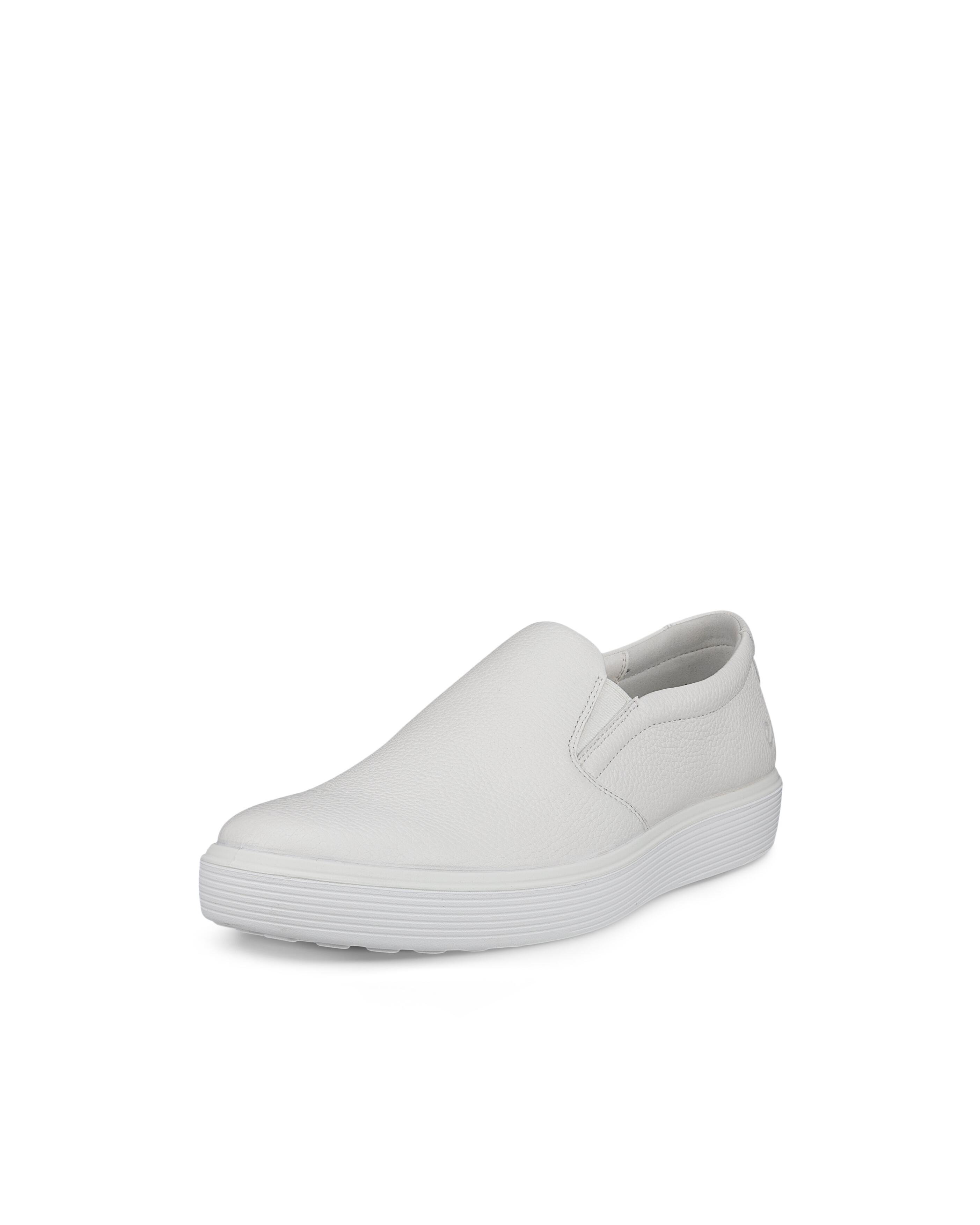 Слипоны ECCO SOFT 60 из натуральной кожи, легкие и высококачественные, WHITE