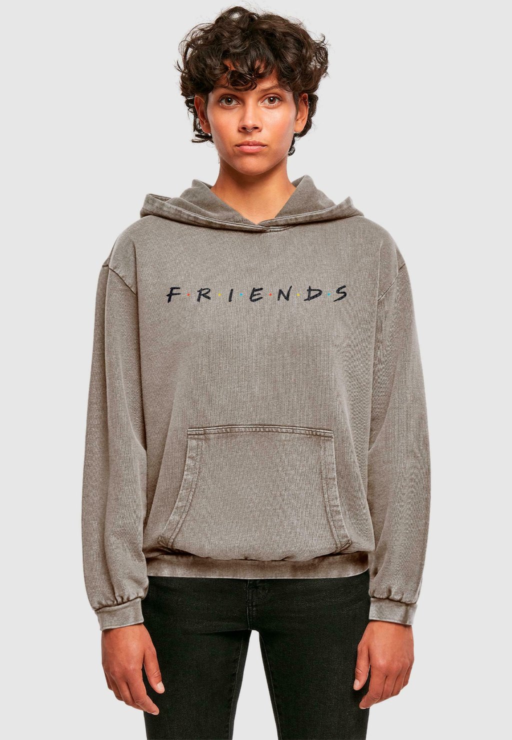 

Толстовка с капюшоном FRIENDS LOGO ACID WASHED ABSOLUTE CULT, темно-серый