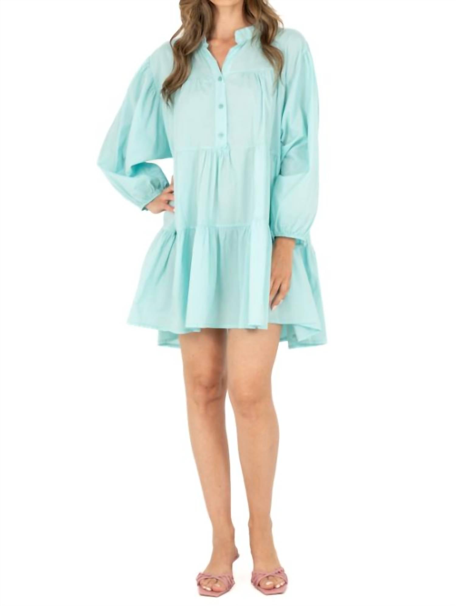 

Айла Хлопковая мини-платье в мятном цвете Made in Italy