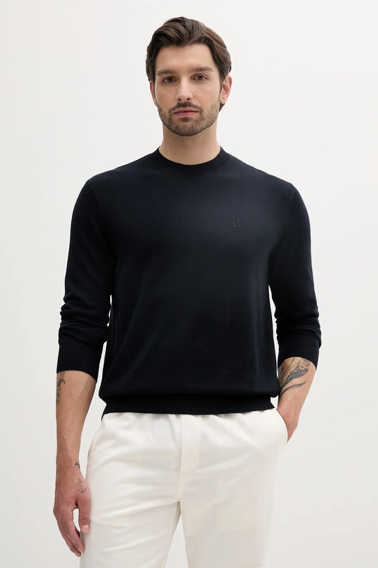 

Свитер с добавлением шелка Armani Exchange, темно-синий