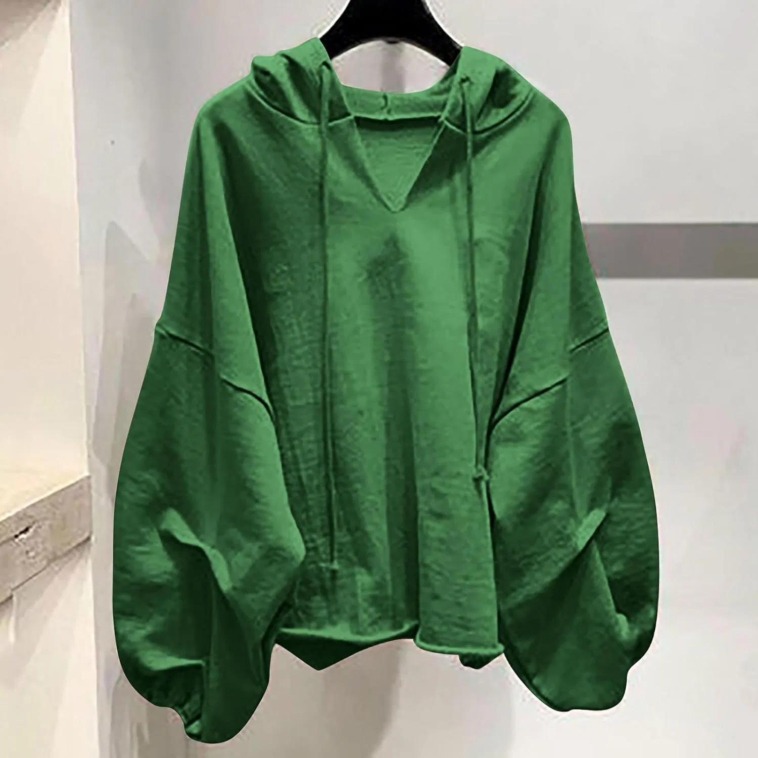 Женский худи с длинными рукавами, свободный крой, D-785 Lime Green — фото 2