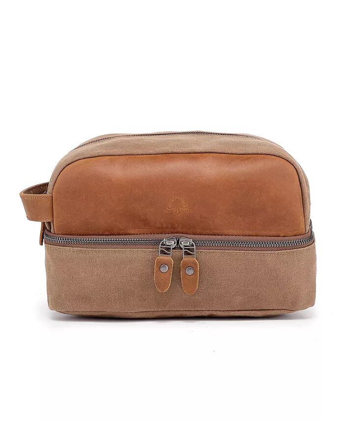 

Косметичка из вощеного холста Stone Creek TSD BRAND, коричневый/бежевый