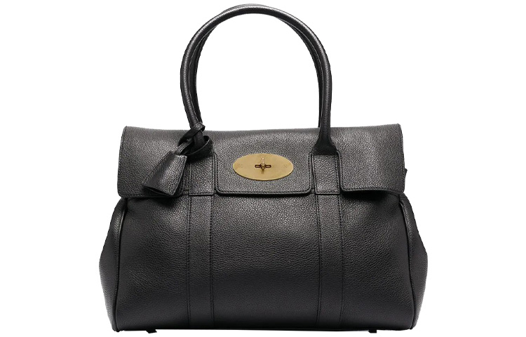 

Сумка из зернистой кожи Mulberry черная женская