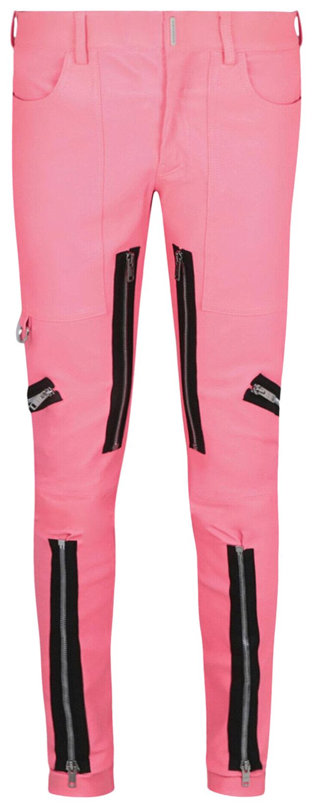 

Кожаные узкие брюки Givenchy с открытой молнией, розовый