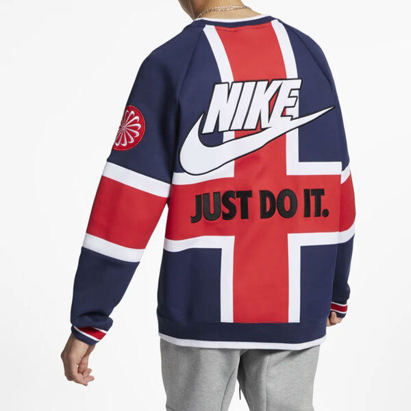 Толстовка Men's Nike City Limited London Multicolor Splicing Red Blue 'Midnight Navy White University Red', синий — фото 4