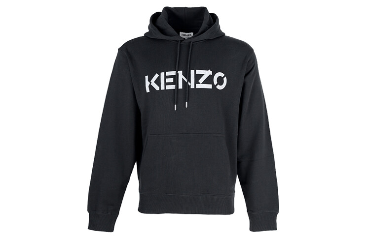 

Толстовка мужская Kenzo с белым принтом, черный