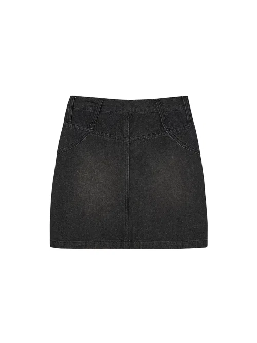 Женская юбка NYXX BASIC DENIM SKIRT BLACK WASHED — фото 3
