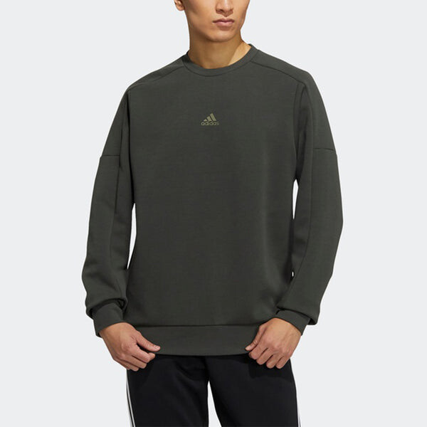 Толстовка Men's adidas Crew Swert Logo Sports Pullover Dark Brown, коричневый — фото 3
