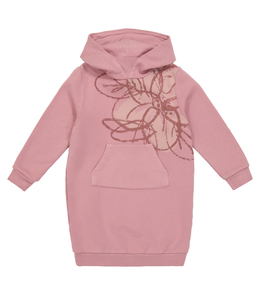 

Платье-худи из хлопка с принтом Il Gufo, Pink Heather