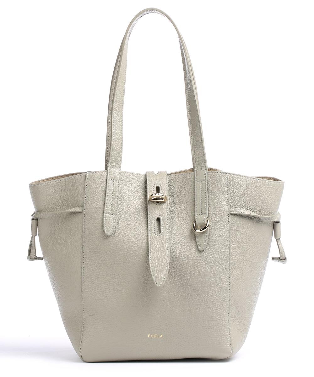 

Шоппер net m из зерненой кожи Furla, серый