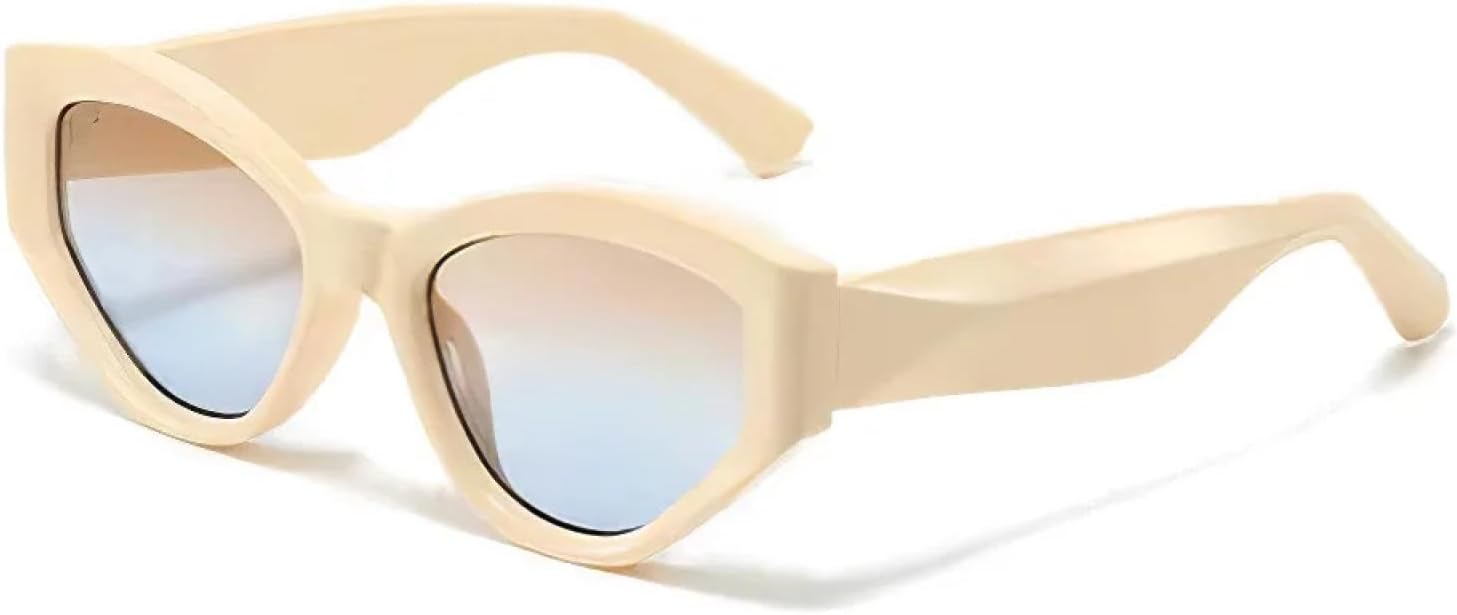 

Женские солнцезащитные очки в винтажном стиле с градиентным переходом, ретро-очки «кошачий глаз», солнцезащитные очки для женщин с защитой от УФ-излучения UV400 TKKTLLT, Beige