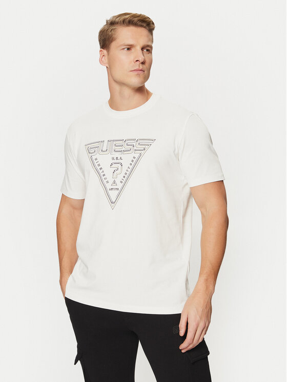 

Футболка стандартного кроя Guess, экрю
