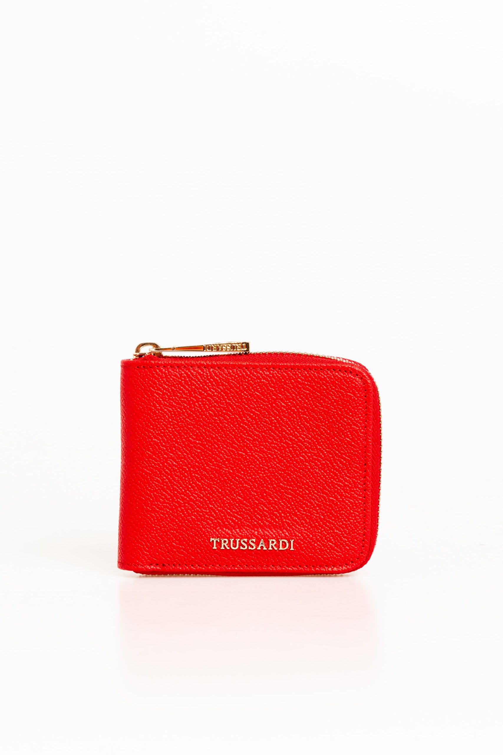 

Красный кожаный женский кошелек Trussardi