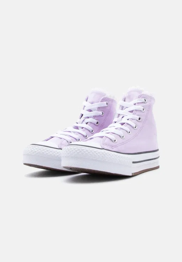 Кроссовки высокие Converse Chuck Taylor All Star Lift Platform Bubble Flowers, лавандовый латте/белый/черный — фото 2