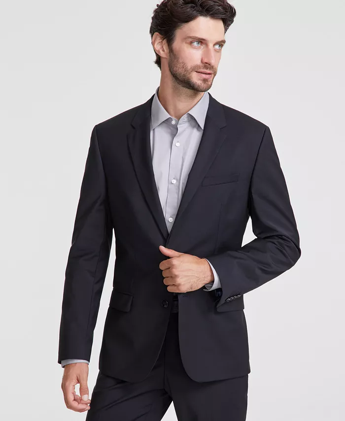 

Мужской приталенный пиджак Superflex Stretch из эластичной ткани Hugo Boss, черный