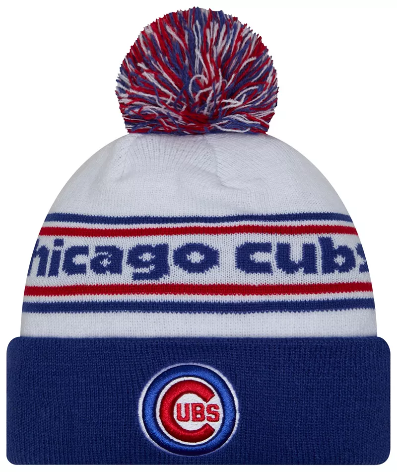 

Вязаная шапка New Era для взрослых Chicago Cubs с синей полосой и манжетами