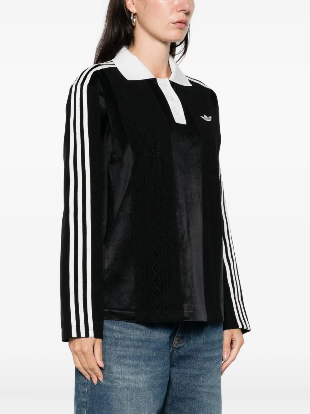 Зимняя футбольная рубашка-поло Adidas, черный — фото 3