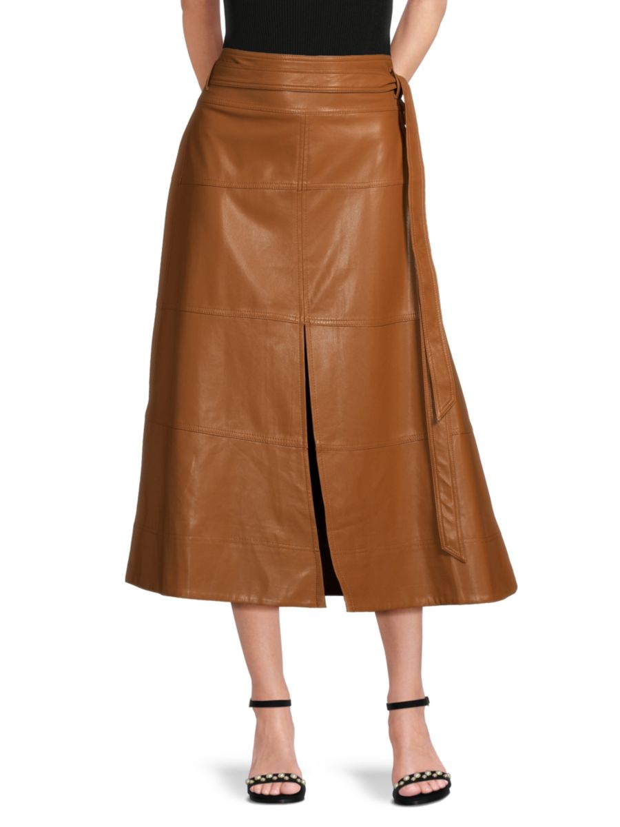 

Юбка-миди Hudson с завязкой на талии Tanya Taylor, цвет Saddle Brown