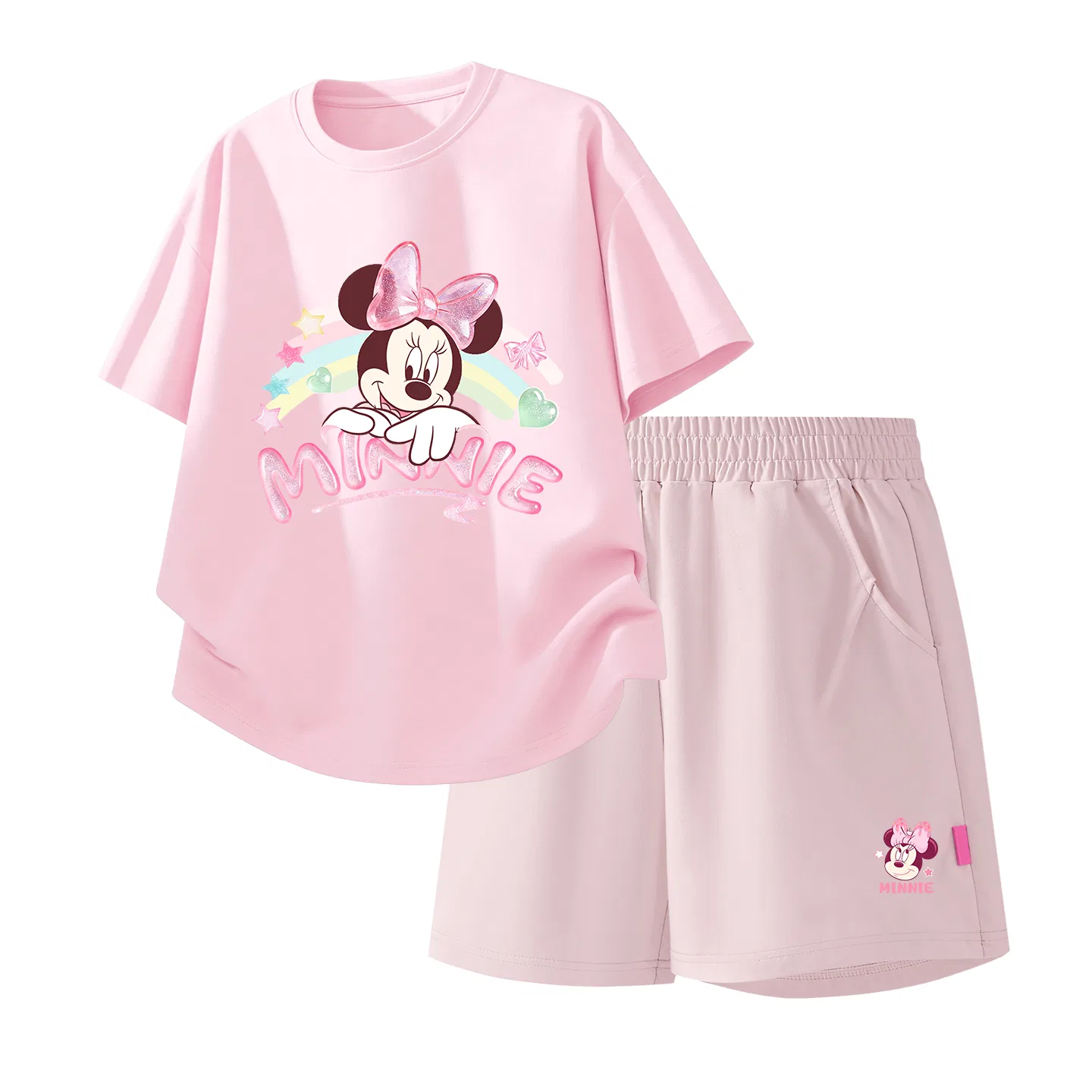 Детский спортивный костюм Casual Sportswear 2 Piece Set Disney, Crystal Pearl Powder+Sweet Fruit K_Bottom Right Milk Gluten-Free Powder