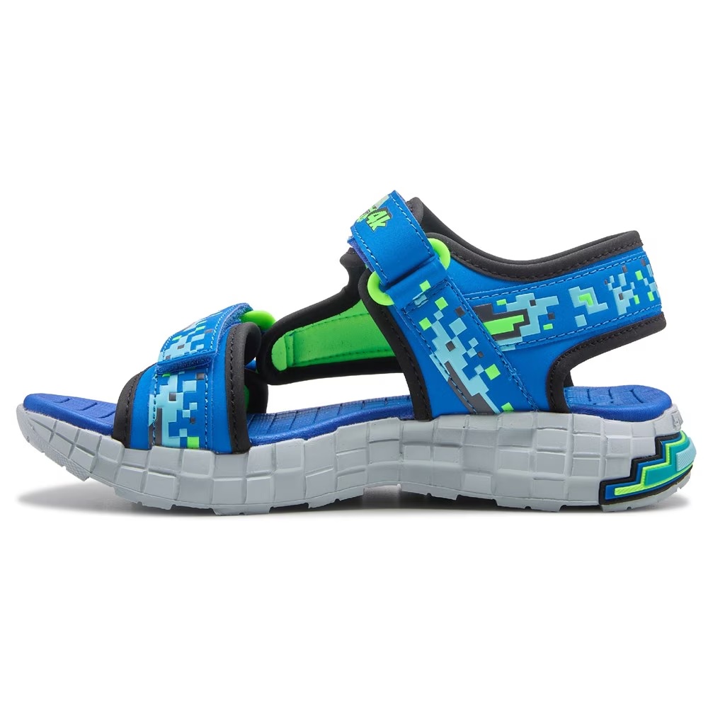 Детская сандалия mega-splash 4k для маленьких и больших детей Skechers, blue/lime — фото 3