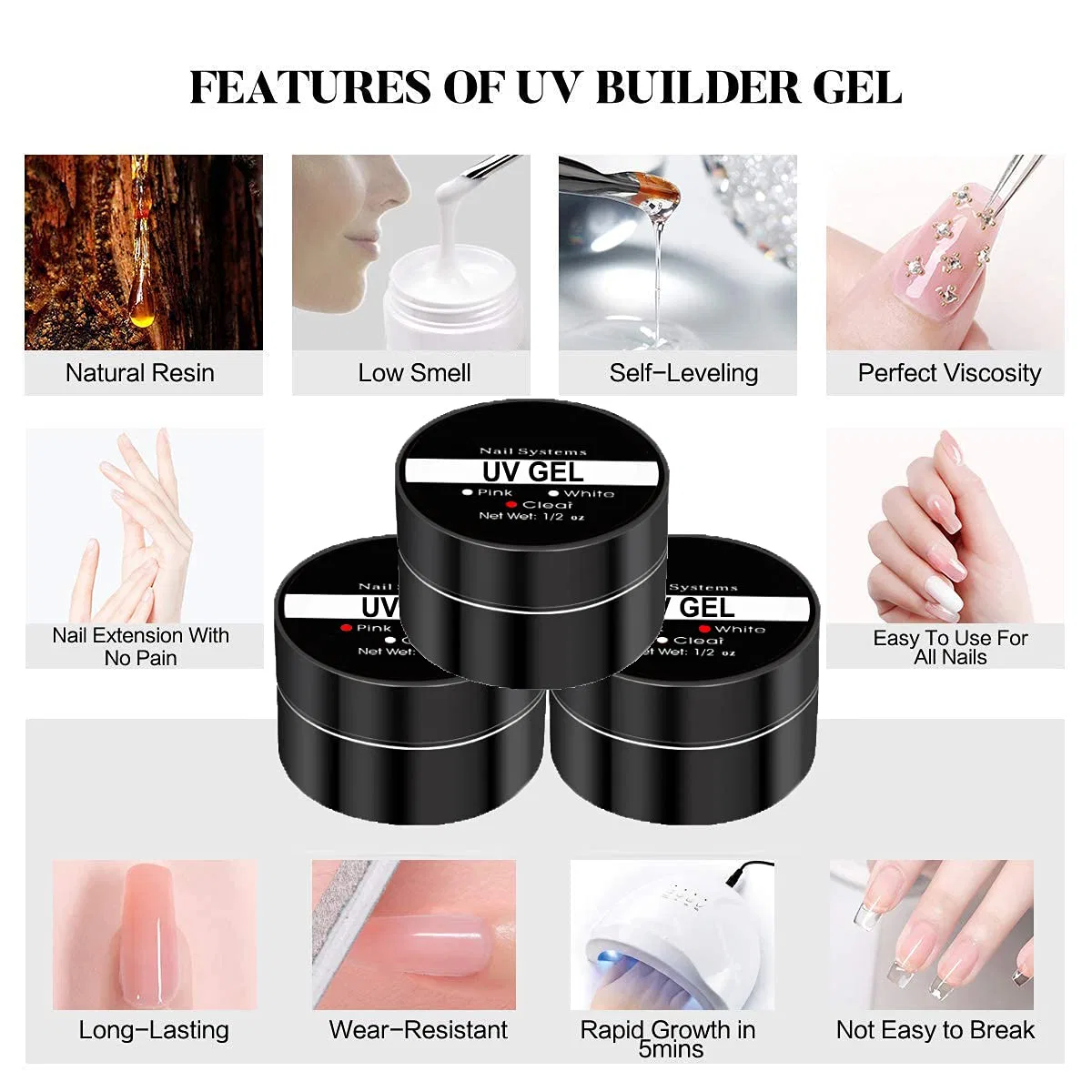 Набор для наращивания ногтей TEEROVA Builder Gel Nail Kit (3 цвета) Teerova, A — фото 3