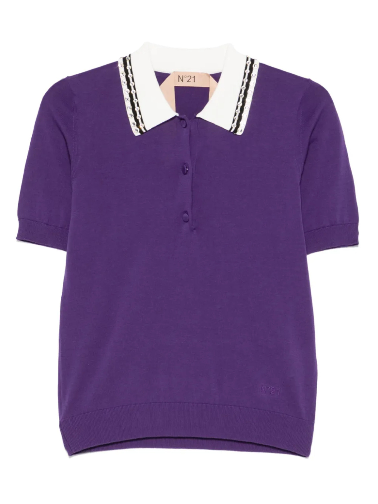 

Рубашка-поло Nº21 crystal-embellished polo top, фиолетовый