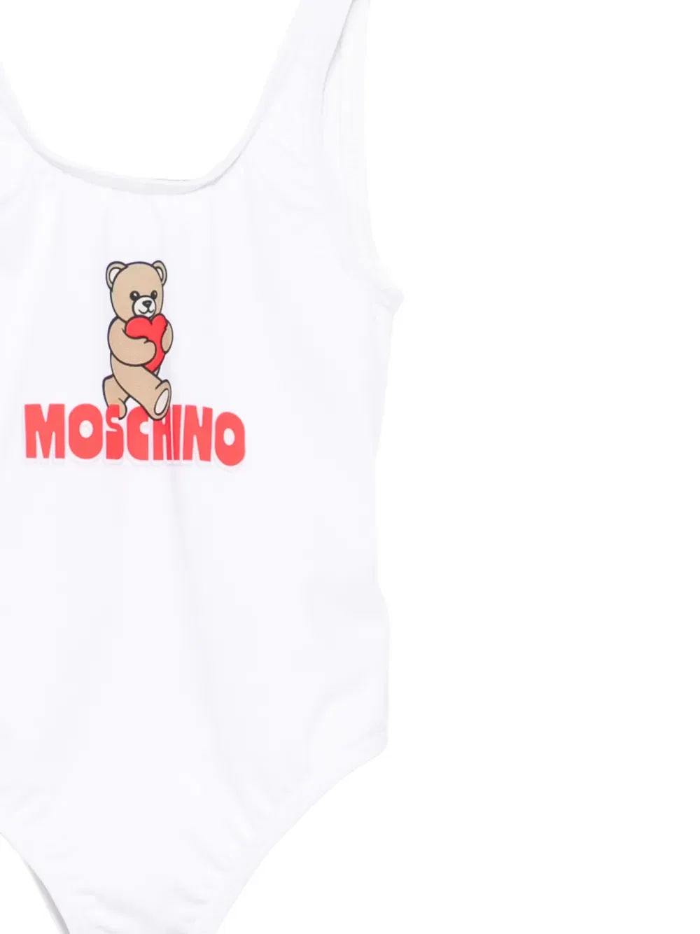 Купальник с медвежьим принтом Moschino Kids, белый — фото 3