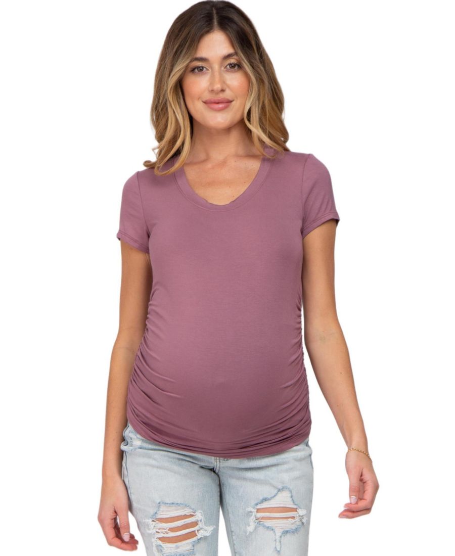 

Базовая футболка для беременных с коротким рукавом, темно-сиреневого цвета, облегающего кроя Pinkblush, Mauve, Фиолетовый, Базовая футболка для беременных с коротким рукавом, темно-сиреневого цвета, облегающего кроя Pinkblush, Mauve