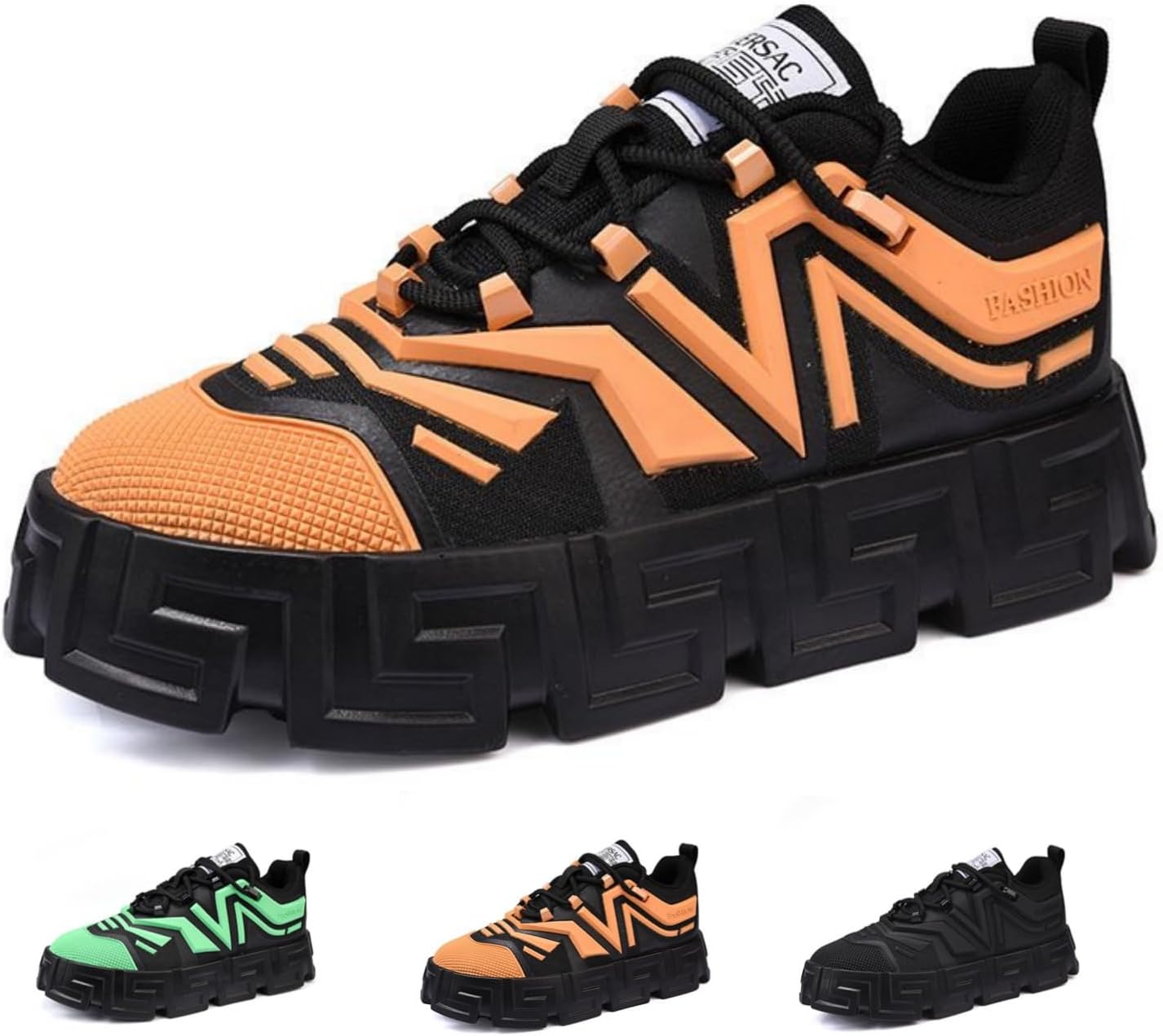 

Мужские кроссовки на платформе 1.96, модные массивные, дышащие, комфортные, уличный стиль, повседневная обувь для ходьбы Macefil, черный/коричневый