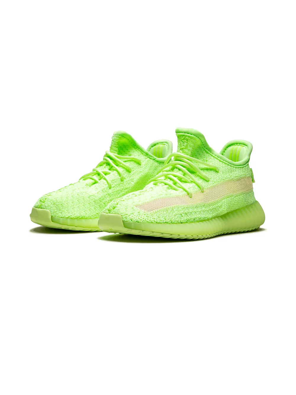 Кроссовки Yeezy Boost 350 V2 GID Infant Glow in the Dark Adidas Yeezy Kids, зеленый — фото 2