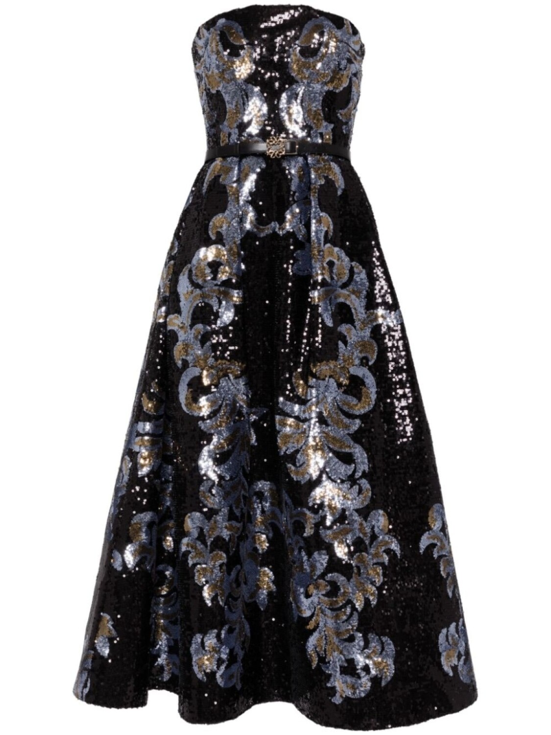 

Платье миди с пайетками Elie Saab, черный