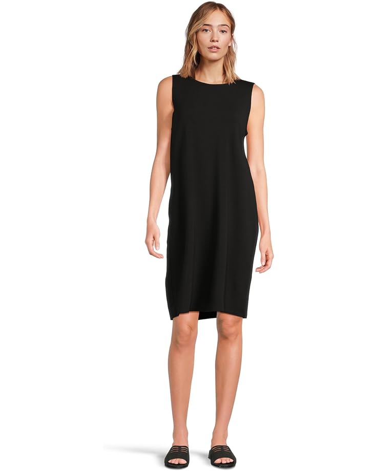 

Платье Eileen Fisher Round Neck Knee Length Dress, черный