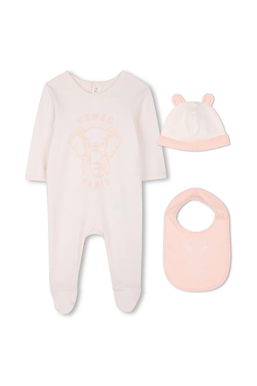 

Детский хлопковый комбинезон Kenzo Kids, розовый