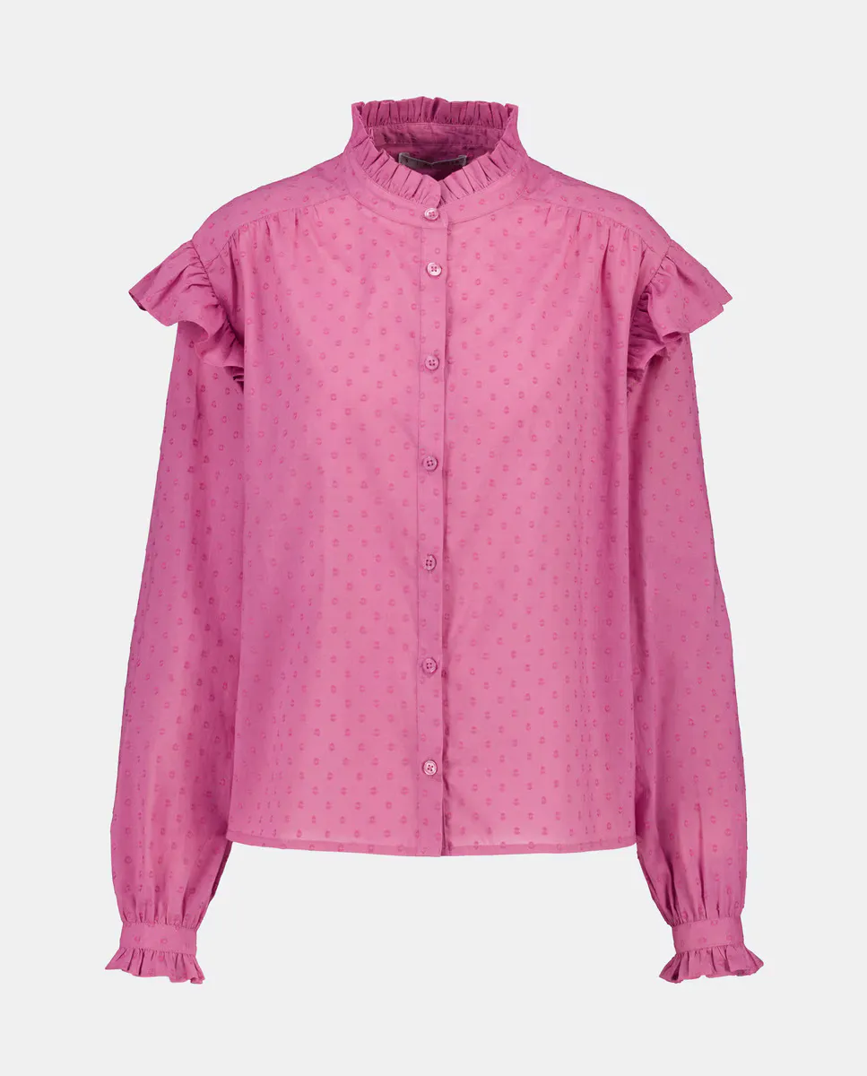 

Женская рубашка с длинными рукавами и рюшами Easy Wear, розовый